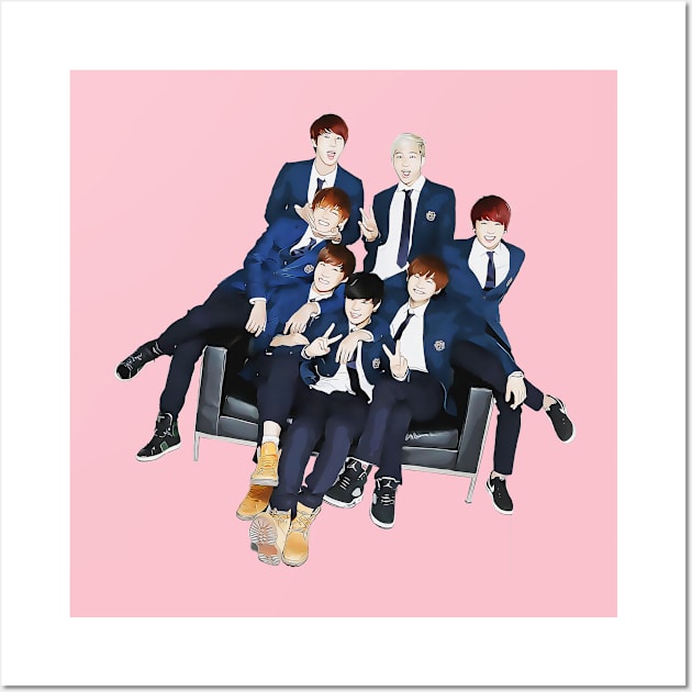 Bangtan Boys Cute Wall Art by untumunjepat